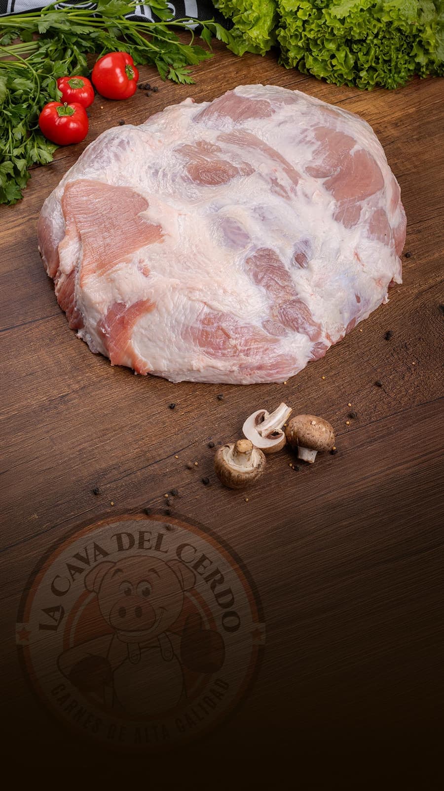 Brazo de Cerdo sobre tabla de madera, La Cava del Cerdo