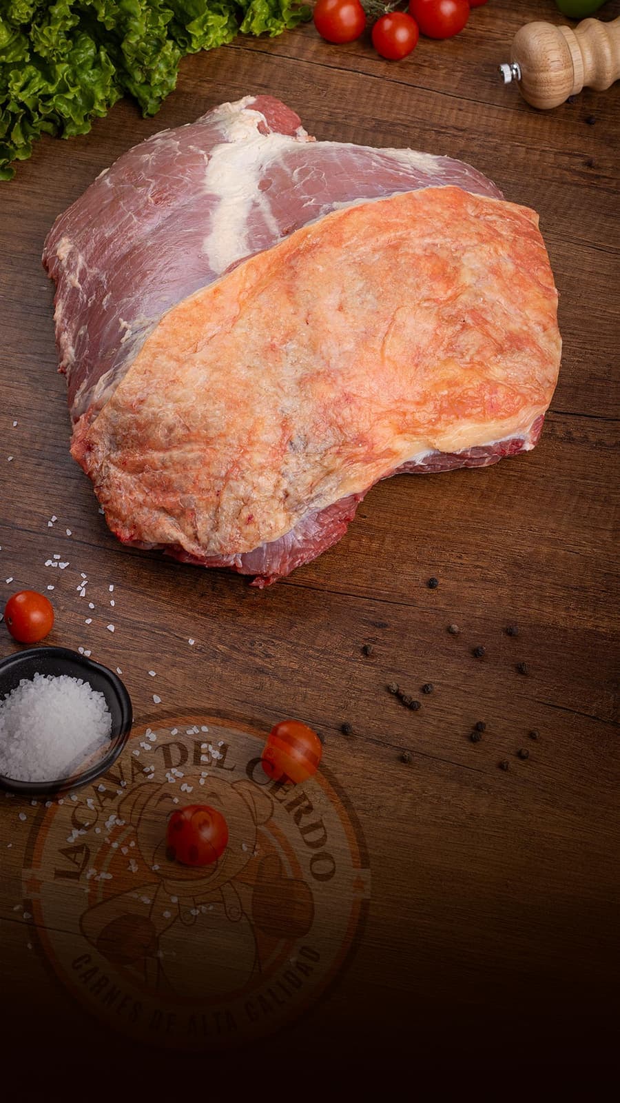 Cadera sobre tabla de madera, La Cava del Cerdo