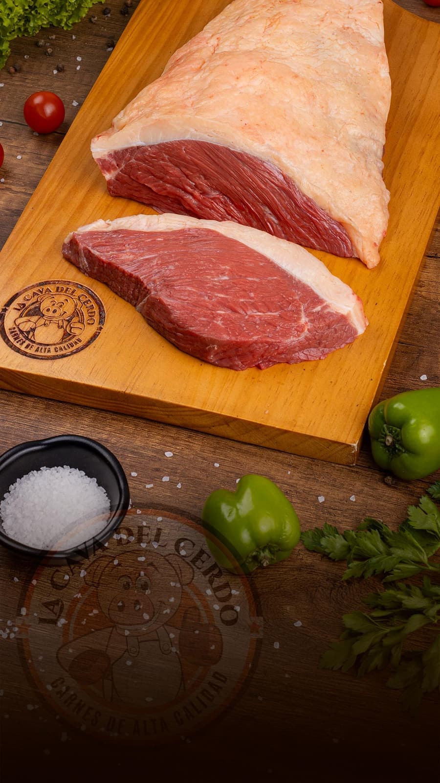 Punta de Anca sobre tabla de madera, La Cava del Cerdo