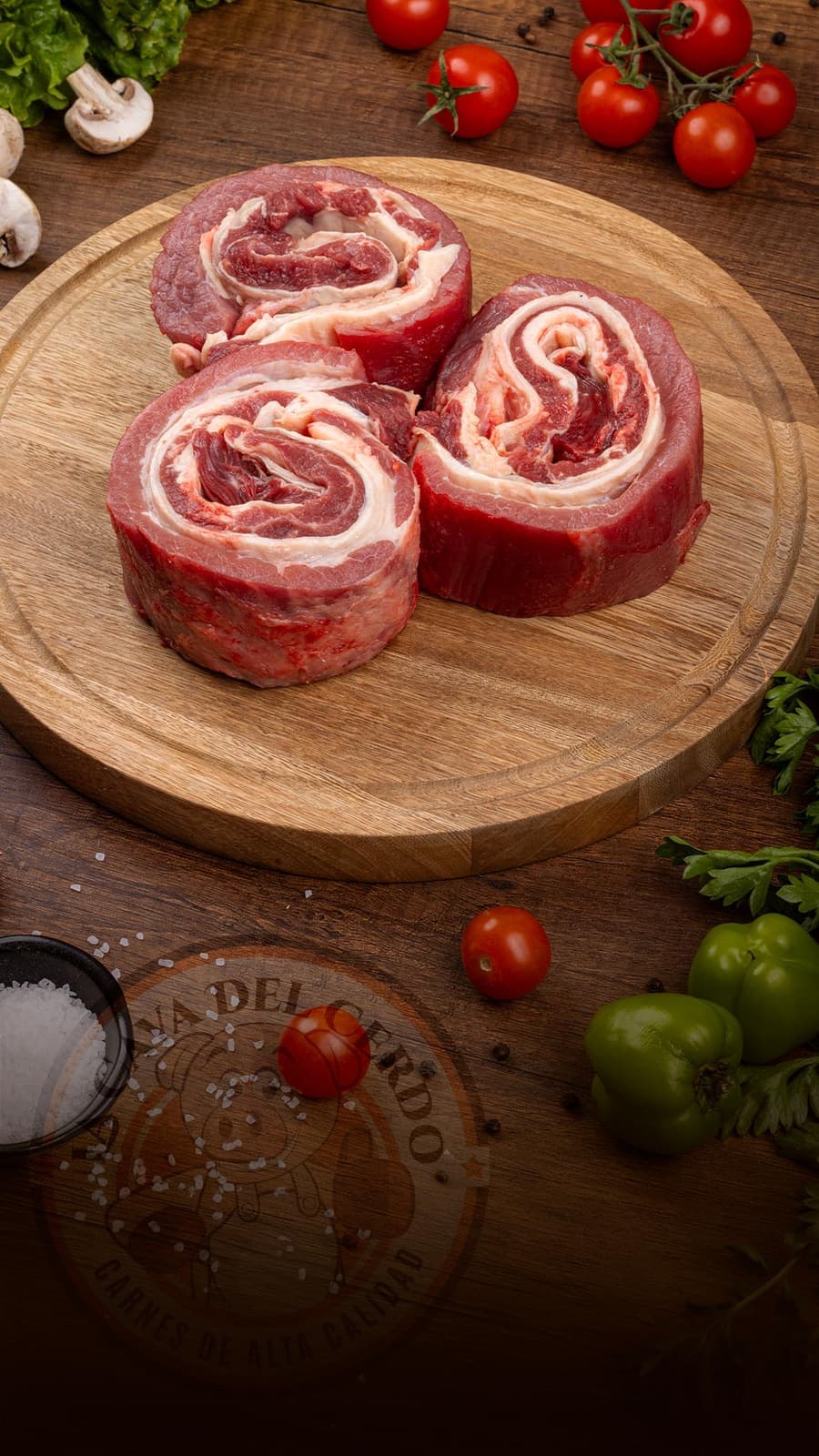 Sobrebarriga sobre tabla de madera, La Cava del Cerdo