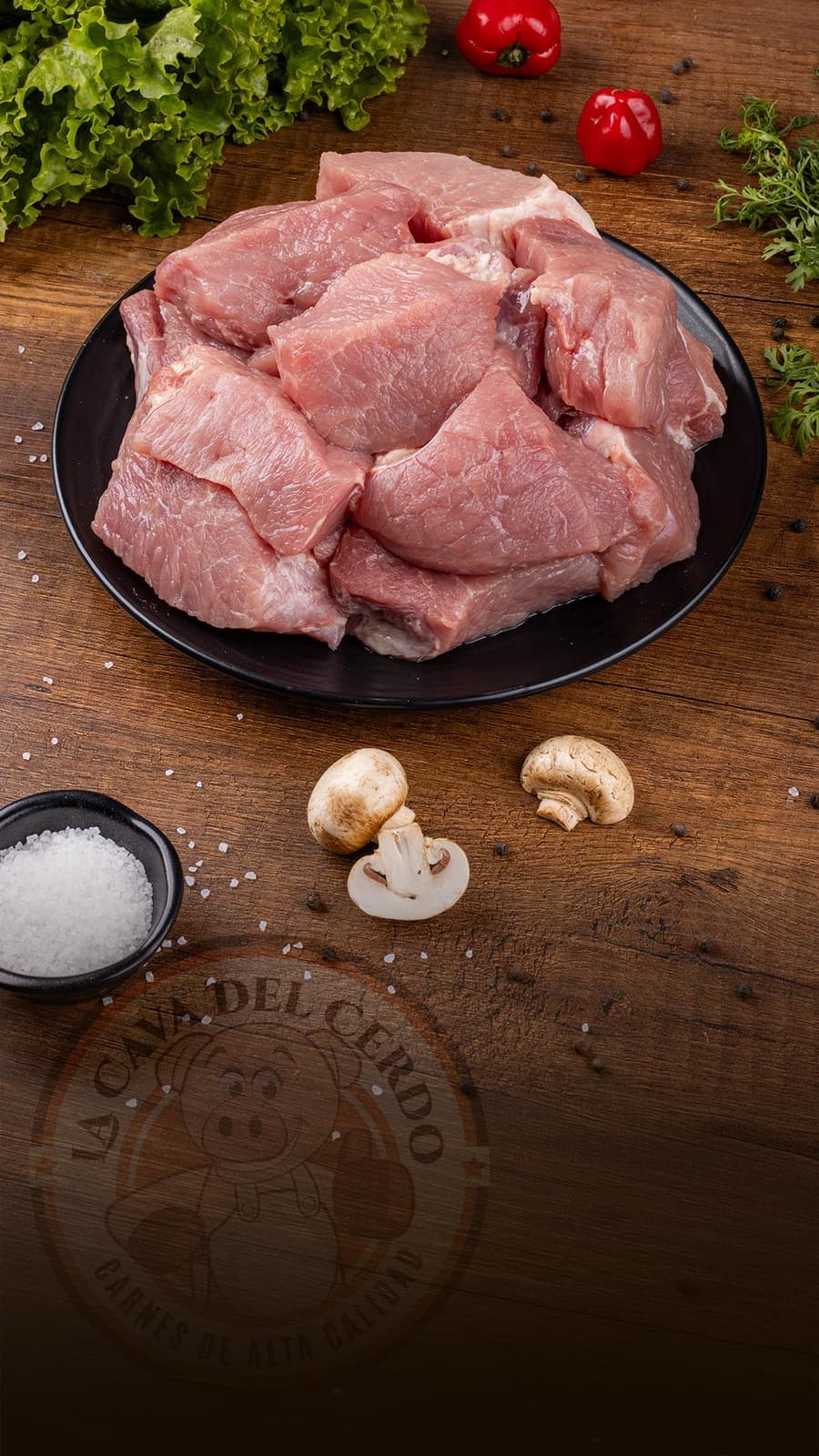 Frito Pastuso sobre tabla de madera, La Cava del Cerdo